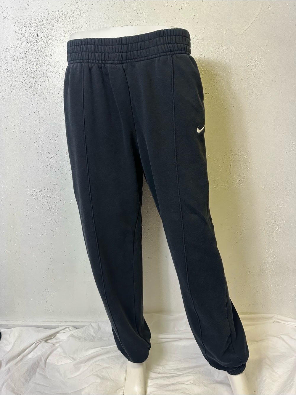 Nike Black Jogger Sweatpants with White Swoosh